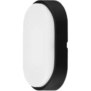 image of Luceco Eco LED Oval Bulkhead IP54 10W 700lm in Black Polycarbonate