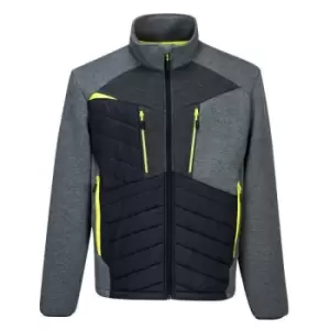 Image of Portwest Unisex Adult DX4 Baffled Jacket (L) (Grey/Black/Yellow) - Grey/Black/Yellow