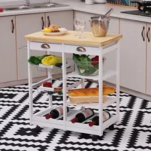 Image of HOMCOM Kitchen Island, 74Wx37Dx76Hcm-White