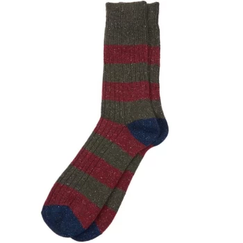 Image of Barbour Houghton Stripe Socks - Olive OL51