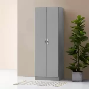 image of 2 Door Double Wardrobe In Grey - Grey