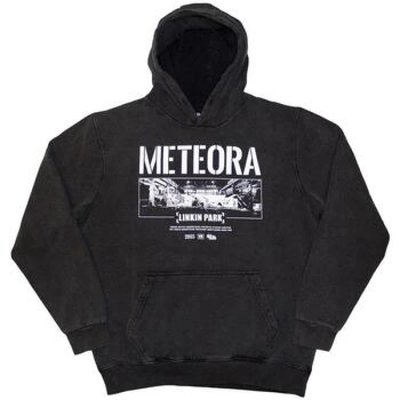 Image of Linkin Park Linkin Park Men Meteora Wall Art Stone Wash Pull Over Hoodie in Charcoal Size: Medium Charcoal M Male 5063652716748