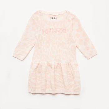 image of KENZO Newborn Animal Print Dress - Pale Pink - 9-12 months