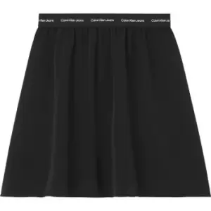 Image of Calvin Klein Jeans Repeat Logo Elastic Skirt - Black