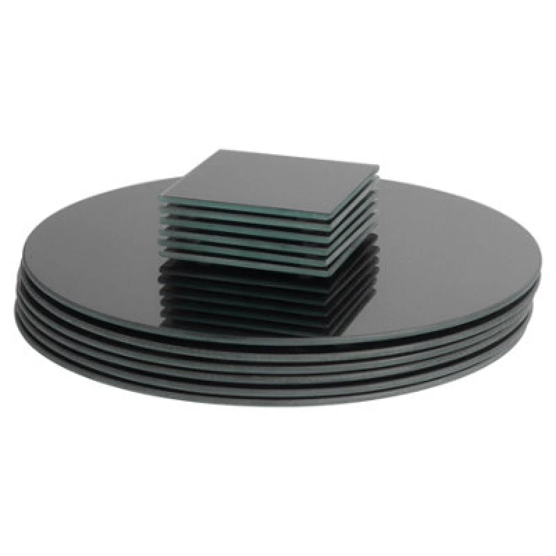 Image of Harbour Housewares 12Pc Round Glass Placemats & Coasters Set - 30Cm Black Dining Table Protection Place Mats Cup Drink Coasters
