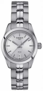 image of Tissot Ladies PR100 Stainless Steel Bracelet Silver Dial Watch