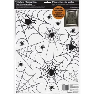 Image of Vinyl Spider Web Window Decoration 43 x 30.4 cm