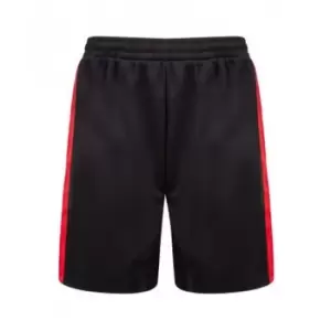 image of Finden and Hales Mens Knitted Shorts (XL) (Black/Red)