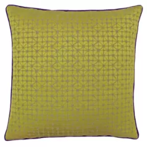 image of Pimlico Jacquard Cushion Gold/Purple, Gold/Purple / 45 x 45cm / Cover Only