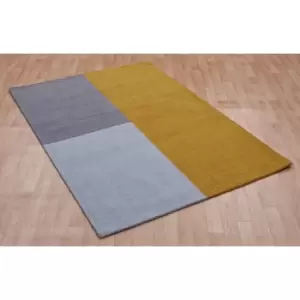 Image of Blox Mustard 120cm x 170cm Rectangle - Yellow and Beige