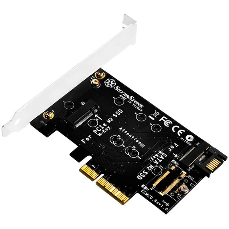 Image of Silverstone ECM20 interface cards/adapter Internal PCIe. SATA