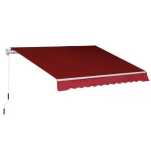 image of 2.5m x 2m Garden Patio Manual Awning Canopy with Winding Handle