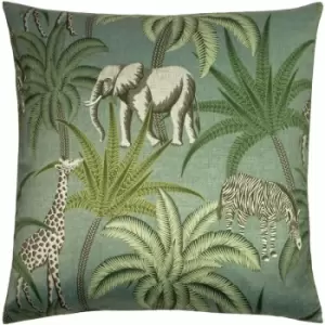 image of Paoletti Jungle Parade Cushion Cover (One Size) (Green) - Green