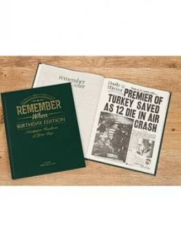 Image of Personalised Remember When Birthday Edition Newspaper Book