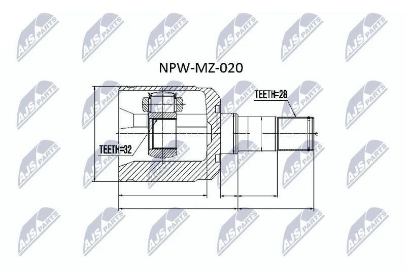 Image of NTY CV joint kit NTY NPW-MZ-020