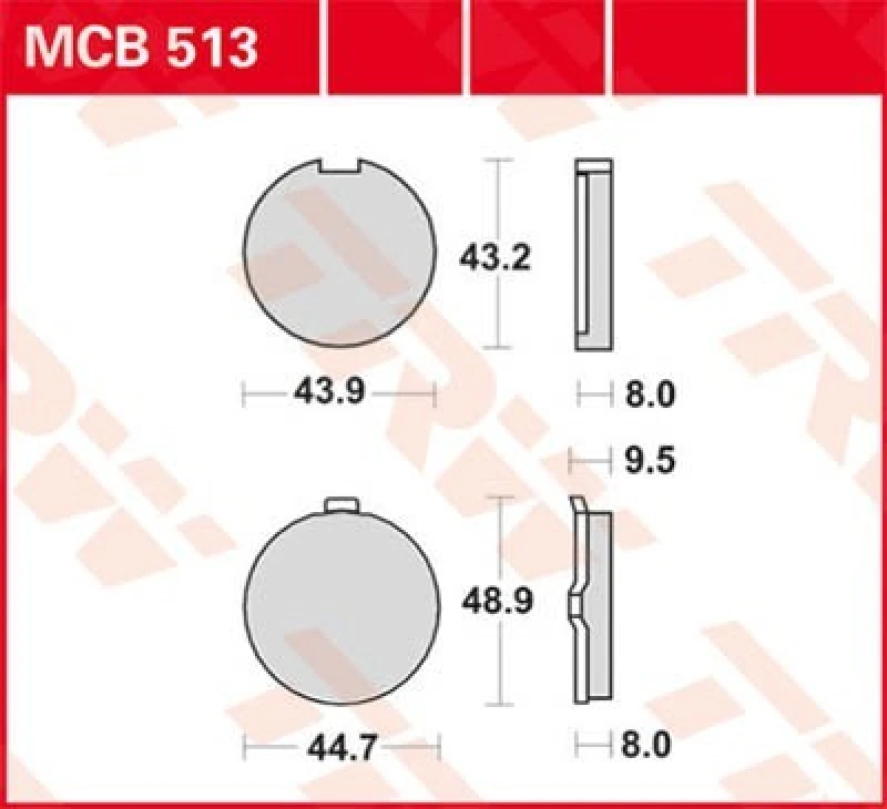 Image of TRW MCB513 Brake pad set Brake Pad Set,disc brake (402)