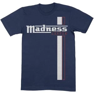 Image of Madness - Stripes Unisex Medium T-Shirt - Blue
