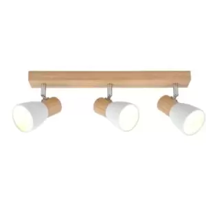 image of Cristal Lan Track Light 3xE14 Natural Wood