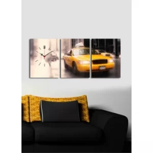 Image of 3P3040CS-59 Multicolor Decorative Canvas Wall Clock (3 Pieces)