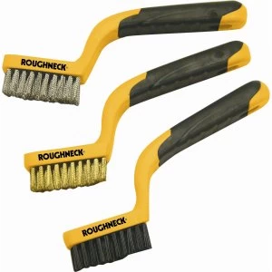 image of Roughneck 3 Piece Soft Grip Narrow Hand Brush Set