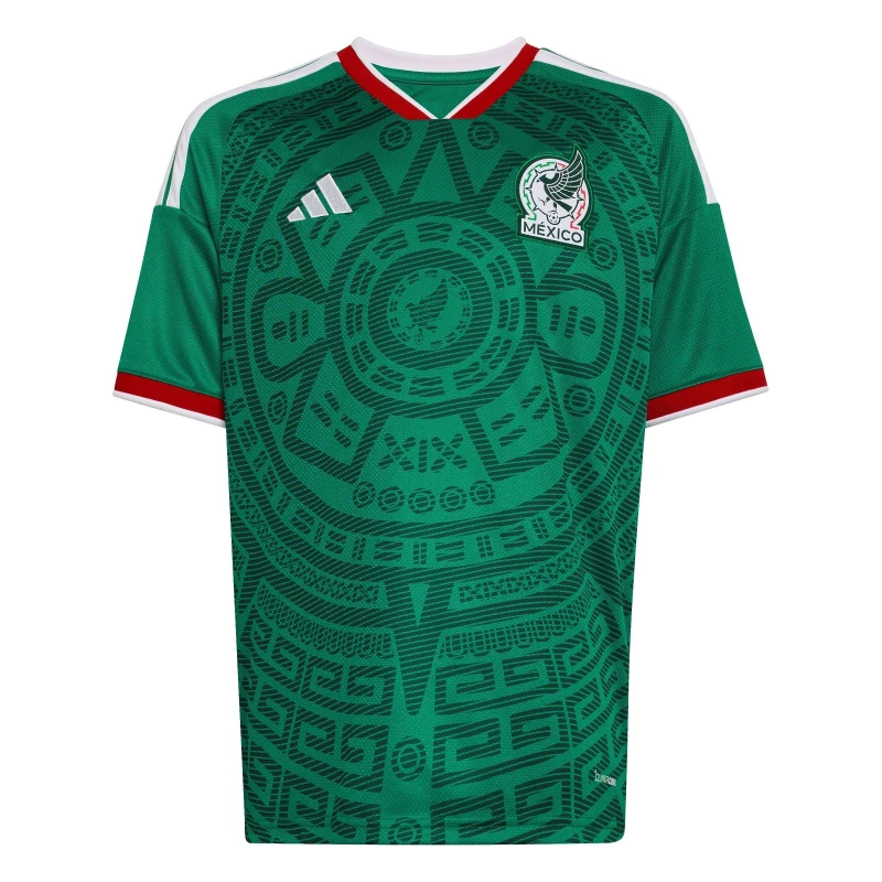 Image of adidas Mexico Home Shirt World Cup 2026 Juniors Green/White unisex 13 Years