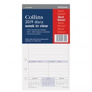 Image of Collins PR2700 2019 Personal Diary Refill Week to View Ref PR2700 19
