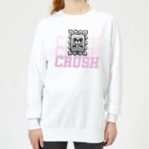 Image of Super Mario CRUSH CRUSH CRUSH Womens Sweatshirt - White - L