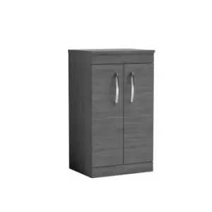 image of Nuie Athena 500 Floor Standing 2-door Vanity & Worktop - Grey Woodgrain