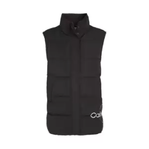 Image of Calvin Klein Jeans Blown Up Ck Long Vest - Black