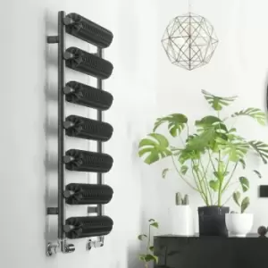 Image of Terma - t Ribbon Heated Towel Rail Radiator Metallic Grey Curved 7 Rails 930 x 500mm