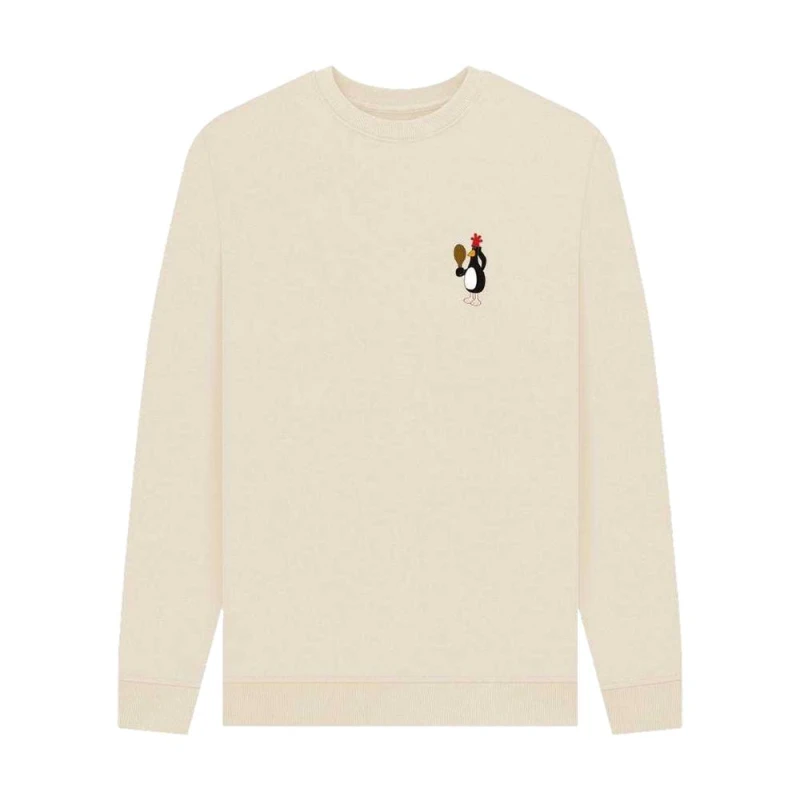 Image of Wallace & Gromit Mens Feathers McGraw Pose Sweatshirt in Natural Size: Small Natural Male S