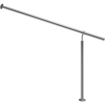 Image of Stainless Steel Handrail Steps Indoor Outdoor Stair Railing 150cm - Monzana