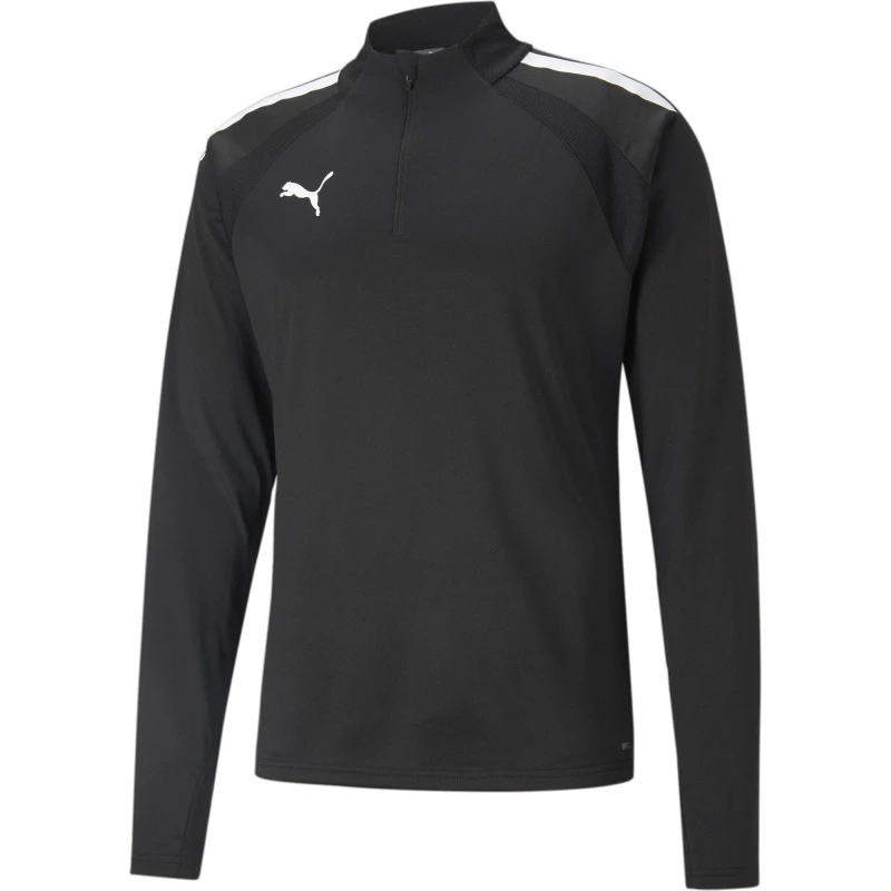 Image of Puma Mens Teamliga 1/4 Zip Fleece Black male XS