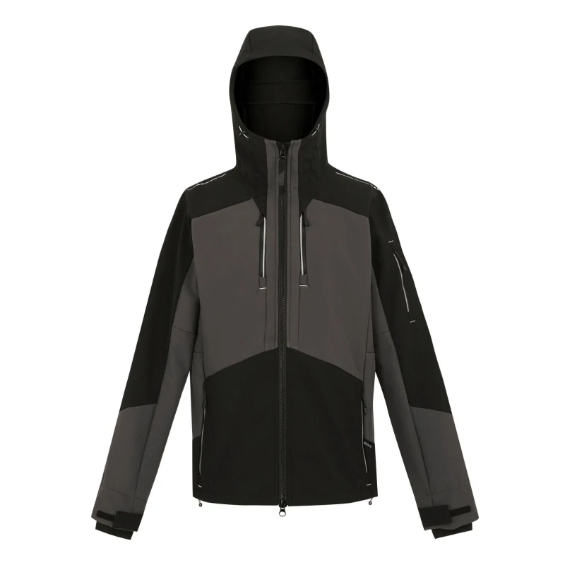 Image of Regatta Professional Mens Stretch 3 Layer Soft Shell Jacket in Mid Grey Size: Small Mid Grey Male S