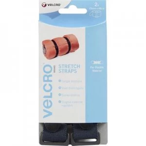 image of VELCRO VEL-EC60324 Hook-and-loop tape with strap Hook and loop pad (L x W) 680 mm x 25mm Black 2 pc(s)