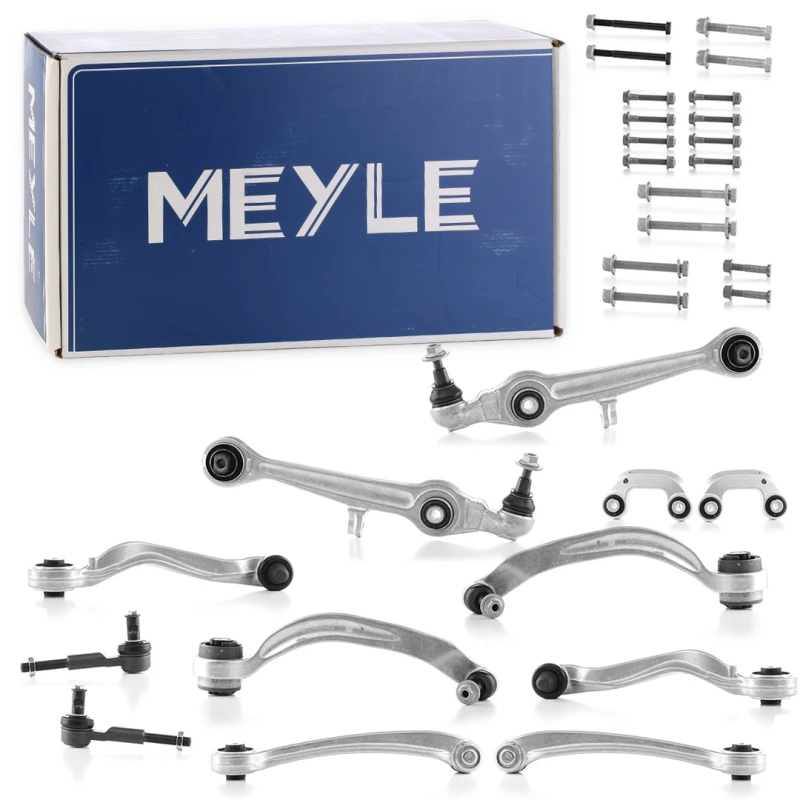 Image of MEYLE 116 050 0087/HD Link Set, wheel suspension with fastening/mounting material, Front Axle, Quality Aluminium Link Set,wheel suspension (2905)