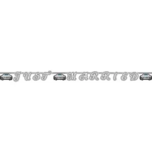 Image of Letter Banner Just Married Silver & White