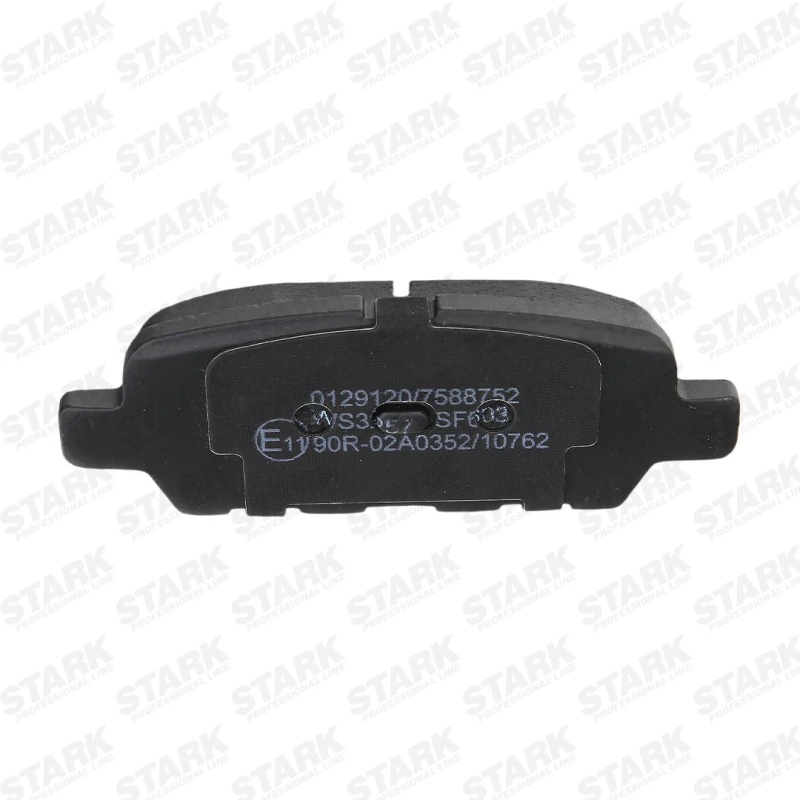Image of STARK SKBP-0010053 Brake pad set Rear Axle, with acoustic wear warning, without accessories, with anti-squeak plate Brake Pad Set,disc brake (402)