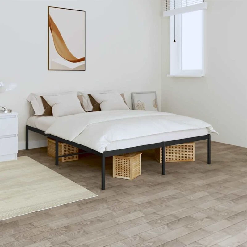 Image of VIDAXL Metal Bed Frame without Mattress Black 160x200cm Vidaxl 8720845720919