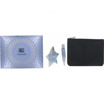 image of Thierry Mugler Angel Gift Set 25ml Refillable Eau de Parfum + 10ml Refillable Travel Spray + Pouch