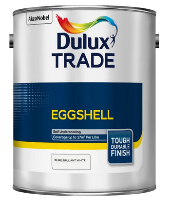 Image of Dulux Trade Eggshell - Pure Brilliant White - 5L