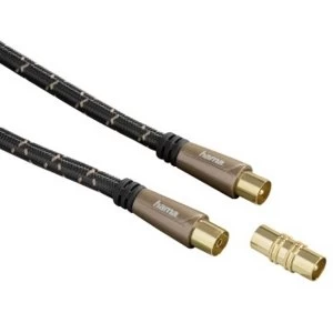 Image of Hama Antenna cable coax plug - coax socket, metal, gold-plated 1.5m 120 dB