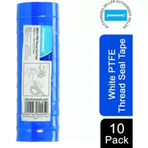 Image of Silverline Thread Seal Tape White PTFE 10pk 12mm x 12m 250475