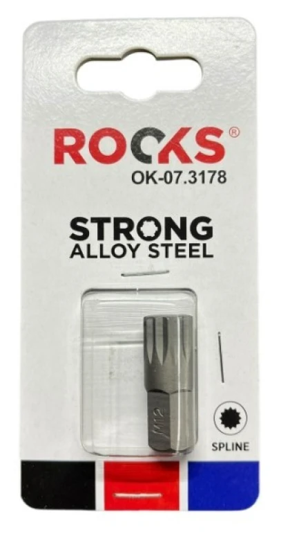 Image of ROOKS OK-07.3178 Screwdriver Bit Square Drive Tang Size: 10 (3/8")mm (inch), Tool Steel Tool Steel Screwdriver Bit (5514)