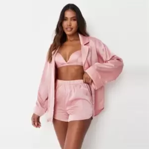 image of Missguided Satin 3 Piece Set - Pink