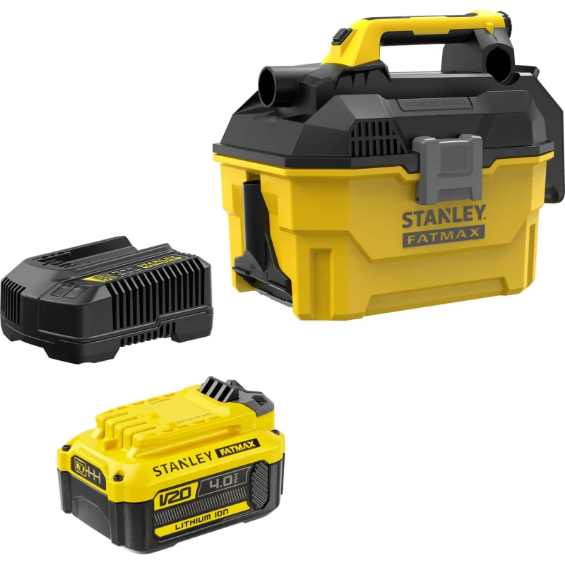 Image of Stanley Fatmax V20 SFMCV002 18v Cordless Wet & Dry Vacuum Cleaner 7.5L SFMCV002M1 Batteries: 1 x 4ah Li-ion