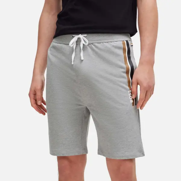 Image of BOSS Bodywear Logo-Print Authentic Terry-Cotton Shorts - S Grey Shorts male 50515162-033 S