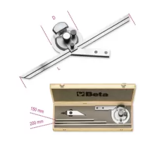 image of Beta Tools 1678/C3 Stainless Steel Bevel Protractor Set 300mm Max 016780030