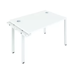 image of Jemini 1 Person Extension Bench Desk 1400x800x730mm White/White KF808930