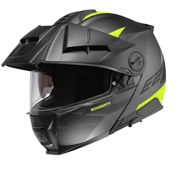 Image of Schuberth E2 Defender Black Yellow Modular Helmet XS